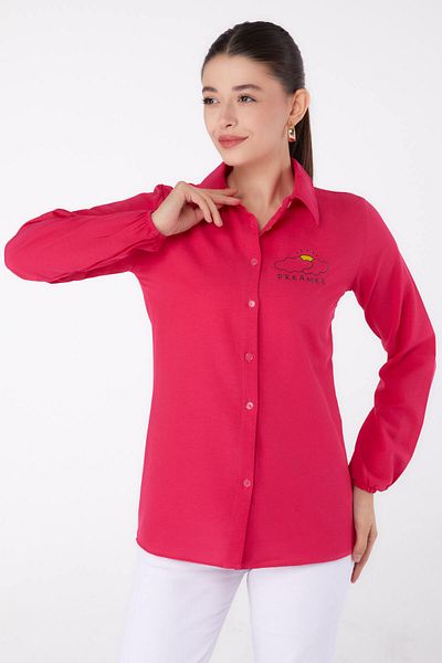 TOFİSA Printed Shirt Fusya - 13342