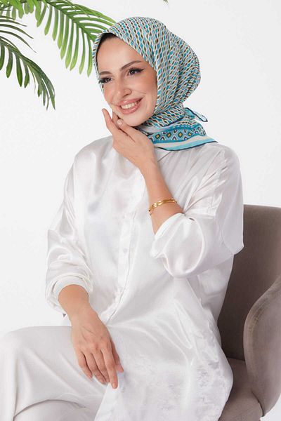 TOFİSA Patterned Scarf Mint - 25974