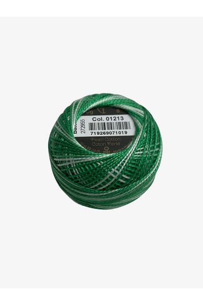 Yiğit Kumaş Embroidery Thread (Etamine Thread) Anchor No:8 Marbled Green Color 1213