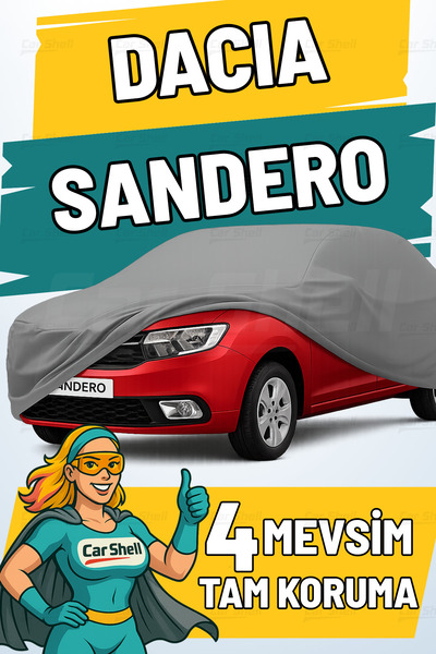 Car Shell Dacia Sandero Uyumlu Araba Brandası Su ve Güneş Geçirmez Çizilmez M...