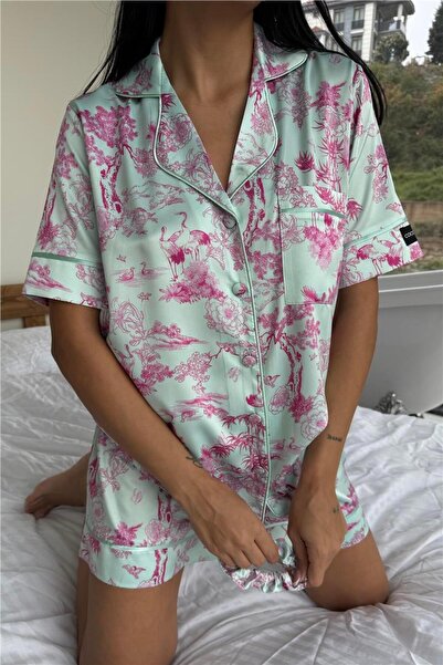 COCCOLARSI Colori Del Mondo Saten Kısa Pijama Takımı CDM2378