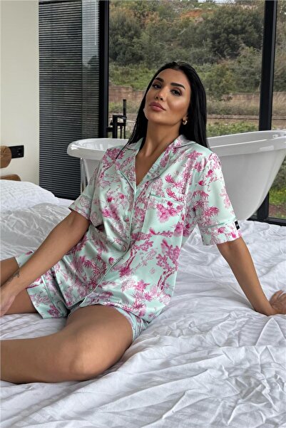COCCOLARSI Colori Del Mondo Saten Kısa Pijama Takımı CDM2378