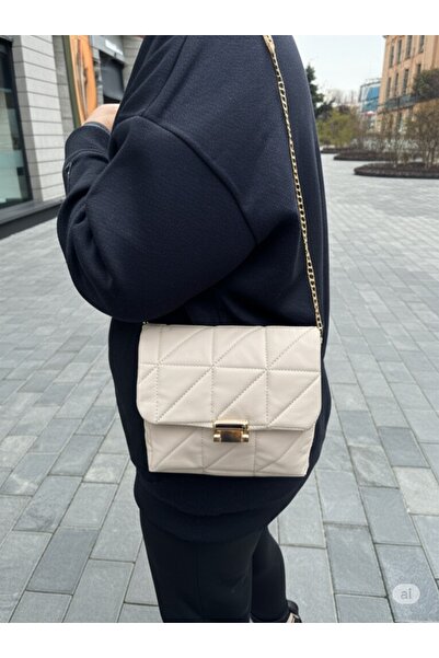 Moda West Γυναικεία τσάντα ώμου με καπιτονέ αλυσίδα