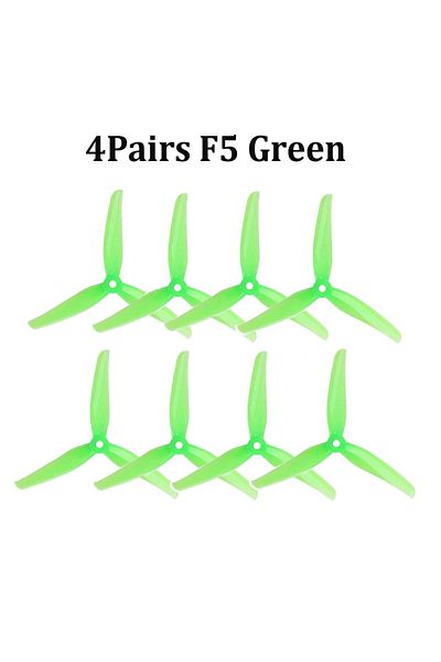 Choice 4Pairs F5 Green 4Pairs IFlight Nazgul F5/5140 5 Inch 3 Blade / Tri-blade Propeller with 5mm Mounting