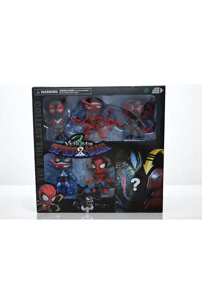 ferman's home Spider-Man Venom Deadpool 6Li Complete Set Desktop Figures Venomous Rage Wenom Stands
