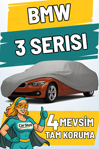 Car Shell Bmw 3 Serisi Uyumlu Araba Brandası Su ve Güneş Geçirmez Çizilmez Miflonlu Örtü Oto Örtü