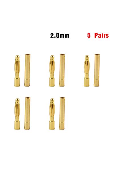 Choice 5 pairs 2.0mm 9IMOD 5/10Pair RC Bullet Connectors 2/3/3.5/4.0/5/5.5/6/8mm Male Female Banana Bullet