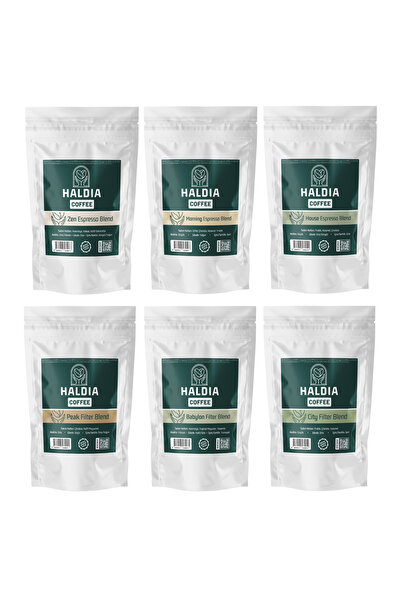 Haldia 6x100gr Espresso ve Filtre Kahve Blend Tadım Seti (Öğütülmüş Kahve)