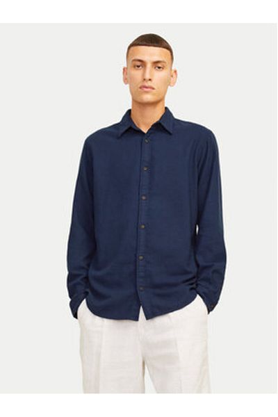 Jack & Jones Cămașă bărbătească Jack Jones 12258429 Bleumarin