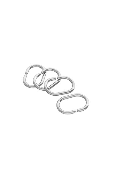 Feridras Set of 12 shower curtain rings, chrome plastic