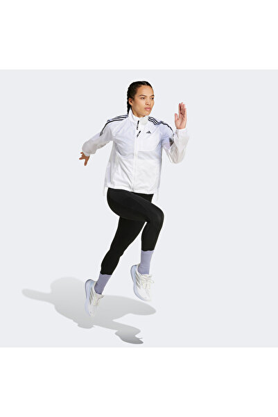 adidas Own The Run 3 Stripes Packable Kadın Beyaz Ceket