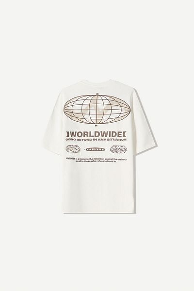 Bershka Printed short sleeve plush T-shirt