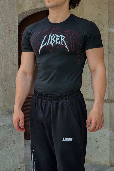 Liber LiberxMetalica - T-shirt συμπίεσης (ΜΑΥΡΟ)