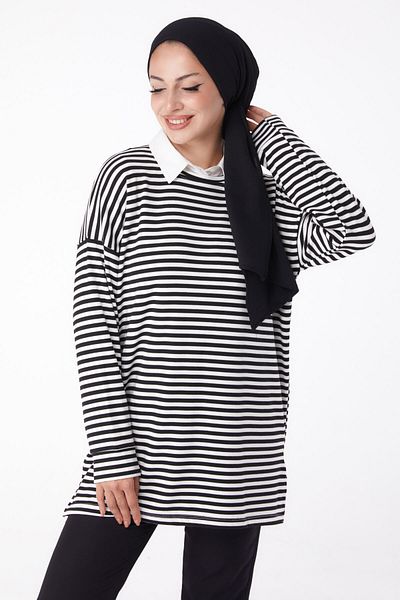 TOFİSA Pulover cu dungi negru - 26246