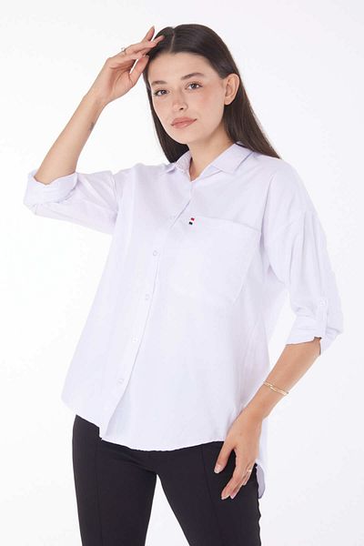 TOFİSA Cămașă cu nasturi pe spate albă - 25907
