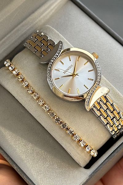 Homies Women's Wristwatch Watch and Bracelet Gift for Special Occasions(Wedding,Engagement Birthday) Box.Hm8387