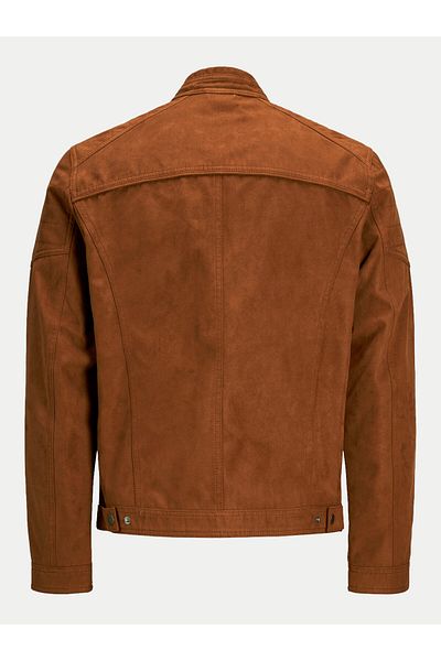 Jack & Jones Jachetă din piele ecologică pentru bărbați Jack Jones 12147218 Maro