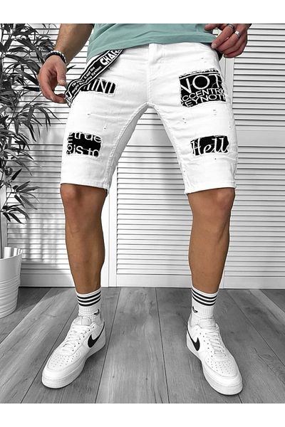 dehaine Men's slim fit faded jeans, 4600, white