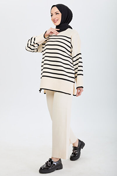 TOFİSA Bézs tunika nadrág - egyenes, közepes női - 21125