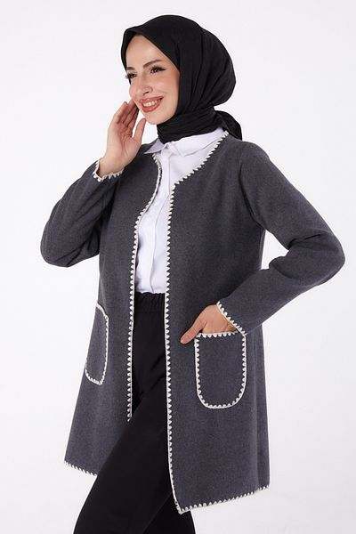 TOFİSA Embroidered Jacket Anthracite - 13304