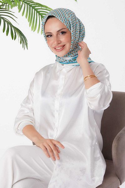 TOFİSA Patterned Scarf Mint - 25974