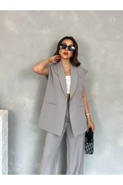 Nesil Off-Shoulder Oversize Padded Sleeveless Lined Women's Vest
