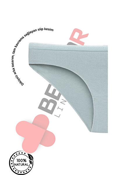 BEGBOR LİNGERİE Solid Textured High Waist Women's Slip Panties – Soft Cotton Comfort
