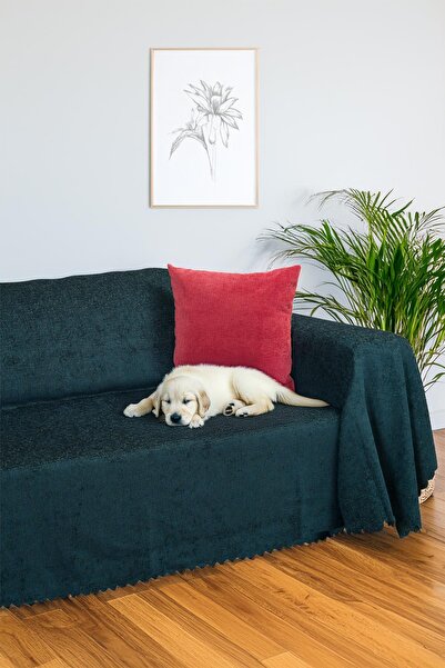 Latuda Home Husa scaun premium 175x300 jacquard chenille smarald de mare gram...