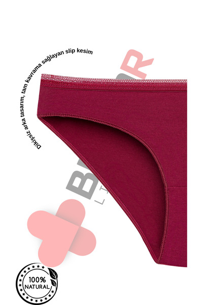 BEGBOR LİNGERİE Solid Textured High Waist Women's Slip Panties – Soft Cotton Comfort