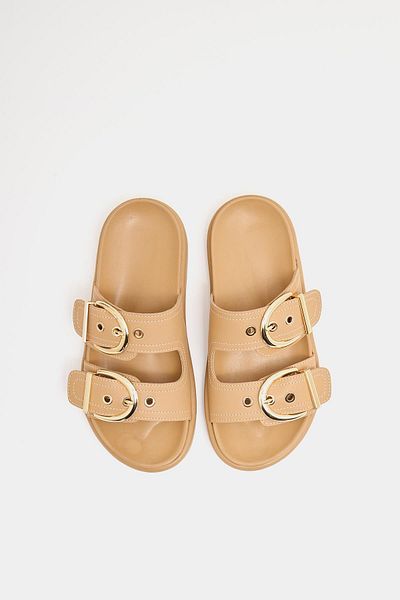 Madamra Mink Women's Double Buckle Stylish Daily Slippers