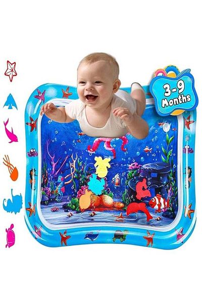 HSM Inflatable Infant Water Mat for Sensory Development Activities (Blue, Jellyfish)