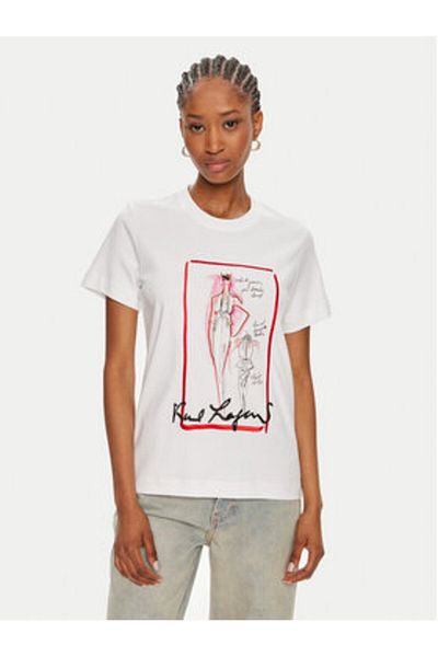 Karl Lagerfeld Tricou damă 245W1713 alb