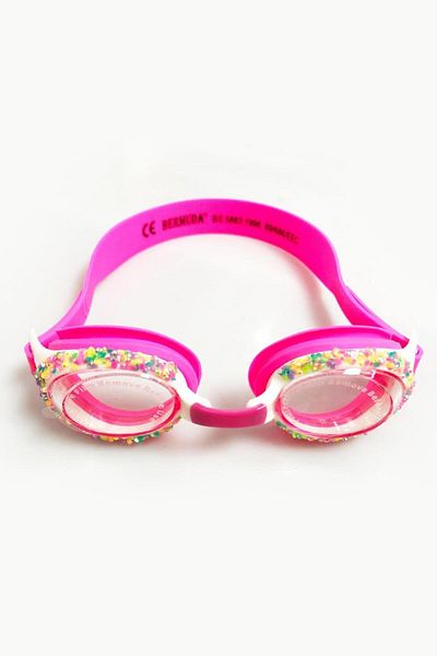 Le Mabelle Girl's Swim Glasses with Pink Stone Detail