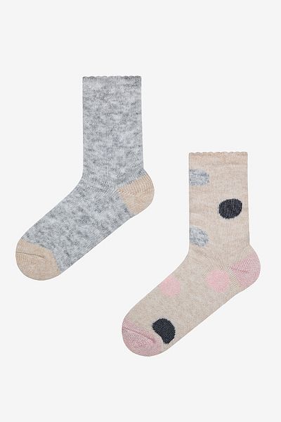 Penti Warm Big Dot Beige 2-teilige Socken