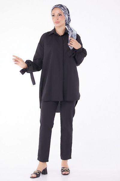 TOFİSA Tunic Trousers Double Set Black - 13182