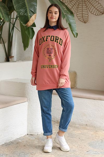 TOFİSA Printed Sweatshirt Rose - 13281