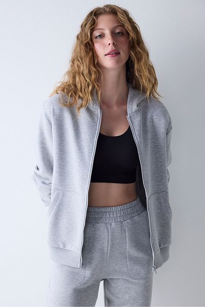 Penti Melange Gray Sweatshirt - Raised Zipper and Pocket Detail