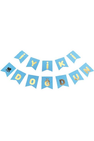 Deniz Party Store Blue Good Ki - Χρόνια Πολλά με χρυσό φύλλο