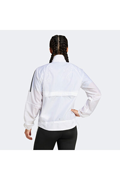 adidas Own The Run 3 Stripes Packable Kadın Beyaz Ceket