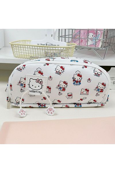 Miniso 4 Hello Kitty Cartoon Zipper Pen Case Originality High-capacity Cosmetic Bag Cute And Portable Han.
