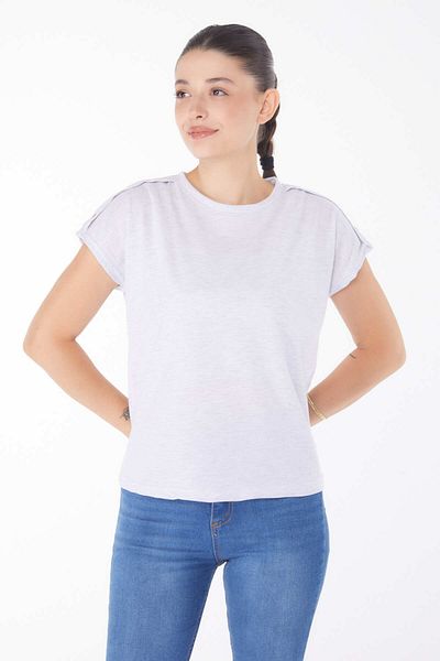 TOFİSA Tricou cu nasturi gri - 25950