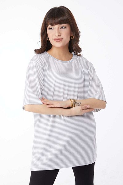 TOFİSA Tricou cu dungi Gri - 25119