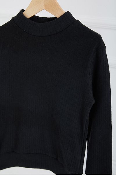 TOFİSA Girl's Black Ribbed Badi - 26677