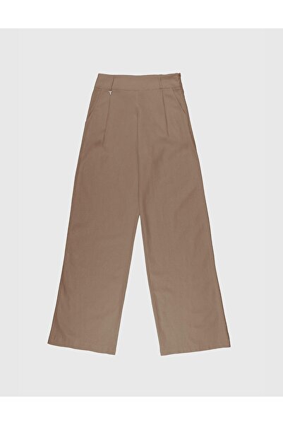 İLVİ Perri Keten Kahverengi Kadın Pantolon