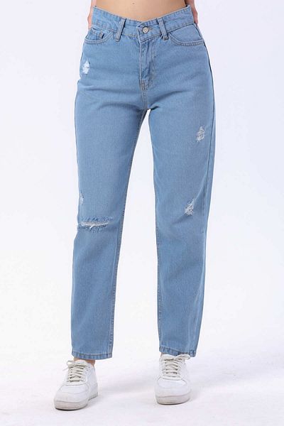 TOFİSA Mom Jeans Pantaloni Denim Ice Blue - 23809