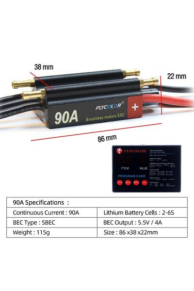 Choice CLS-90A-Card FlyColor 30A 50A 70A 90A 120A RC BOAT ESC Waterproof 2-6S Lipo Brushless Speed Control