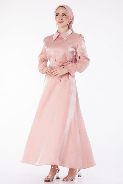 TOFİSA Belted Dress Pink - 25406