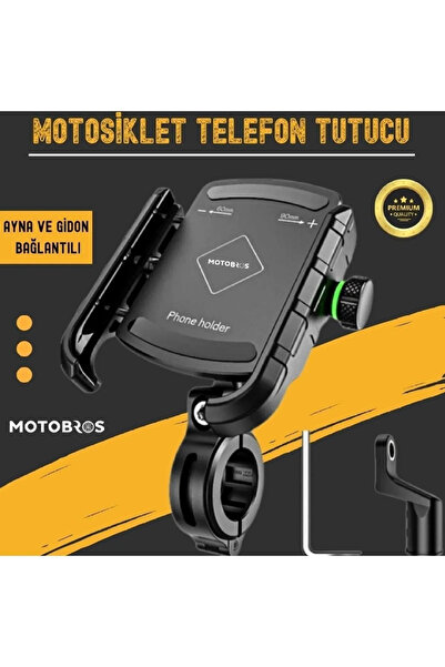 Motobros Suport telefon pentru motocicletă Mt-44 Ultra Durabil, cu prindere p...