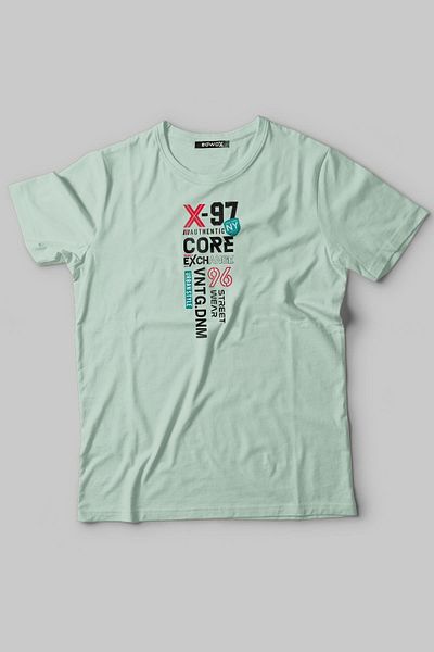 Edwox Ανδρικό μπλουζάκι με στάμπα Half Oversize Πράσινο Edw301