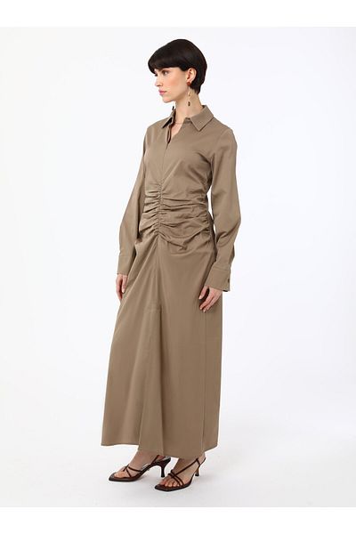 Refka Φόρεμα Hijab Poplin με φερμουάρ - Mink - Refka